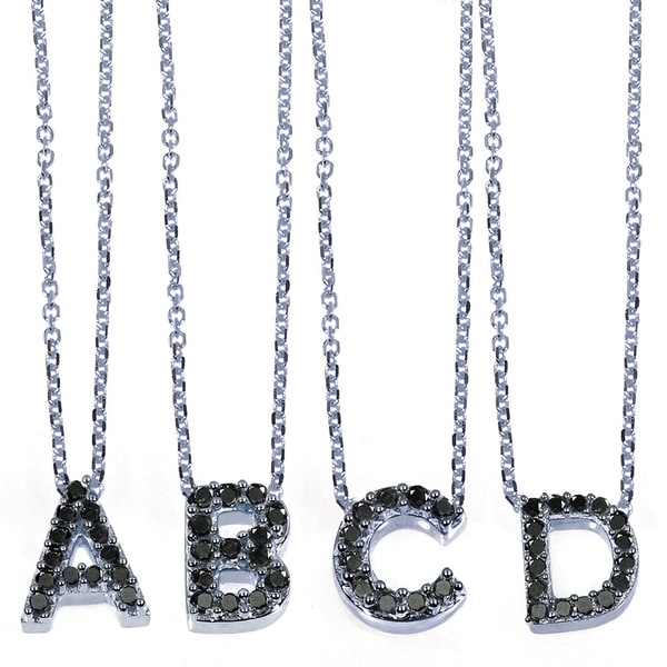 Annello Diamond Accent Mini Initial Letter Necklace