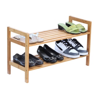 Oceanstar 2-tier Bamboo Shoe Rack