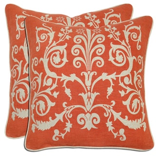 Villa Linen Scroll Throw Pillows (Set of 2)