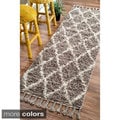 Rug Collective Hand-knotted Moroccan Trellis Natural Shag Wool Runner (2'8 x 10')