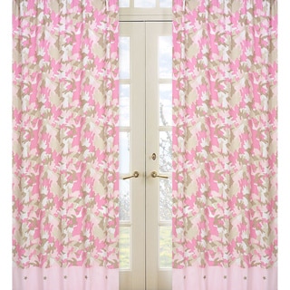 Pink and Khaki Camo 84-inch Curtain Panel Pair