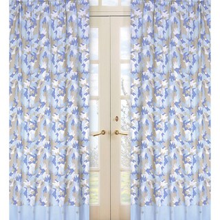 Khaki and Blue Camo 84-inch Curtain Panel Pair