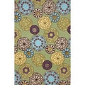Hand-hooked Green Play Rug (5' x 7'6)
