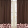 Pink and Chocolate Nicole 84-inch Curtain Panel Pair