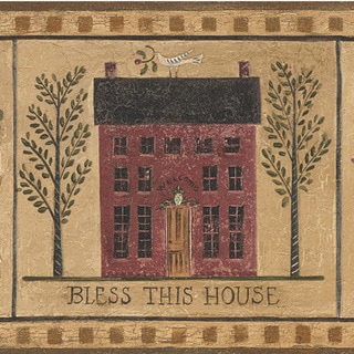 Coffee Bless this House Border Wallpaper