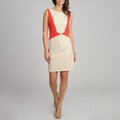 Sharagano Women's Colorblocked Sleeveless Dress