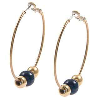 Kenneth Cole Blue Bead Hoop Earrings