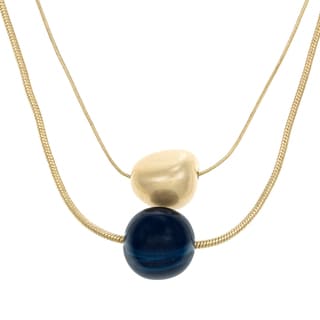 Kenneth Cole Goldtone Blue 2-row Necklace