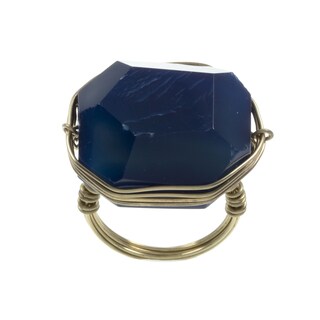 Kenneth Cole Goldtone Blue Wire Wrap Ring