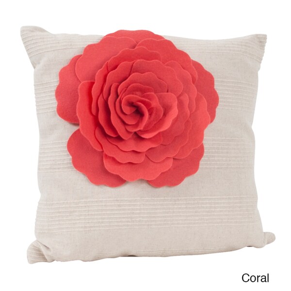 Flower Design 17inch Decorative Throw Pillow Overstock Shopping