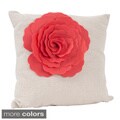 Flower Design 17-inch Decorative Throw Pillow
