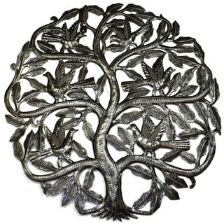 Handmade 'Tree of Life Birds Ready to Fly' 24-inch Wall Art (Haiti)