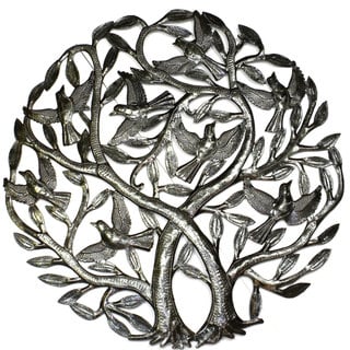 See Reviews Handmade 'Double Tree of Life' Metal Wall Art 24-inch Wall Art (Haiti)