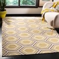 Hand-woven Moroccan Dhurrie Ivory Wool Rug (5' x 8')