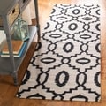 Hand-woven Moroccan Dhurrie Ivory Wool Rug (2'6 x 8')