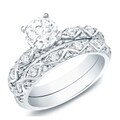 14k Yellow or White Gold 1ct TDW Certified Diamond Bridal Ring Set (H-I, SI1-SI2)