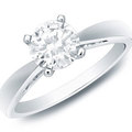 Auriya 14k Gold 1ct TDW Certified Round Diamond Solitaire Ring (H-I, SI1-SI2)