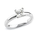 14k Gold 1/2ct TDW Certified Princess Diamond Solitaire Ring (H-I, SI1-SI2)
