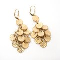 Stamped Disc Chandelier Earrings (India)