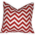 Taylor Marie Modern Lipstick Red and White Zig Zag Chevron Throw Pillow Cover