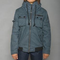 G Luo Mashi Women's Blue/Black Gingham Checkered Jacket