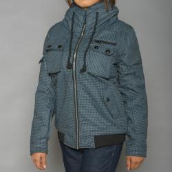 G Luo Mashi Women's Blue/Black Gingham Checkered Jacket