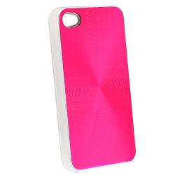 Hot Pink Aluminum Rear Snap-on Case for Apple iPhone 4 AT&T/ Verizon