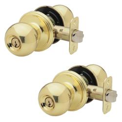 Ball Knob Entry Door Handles (Set of 2)