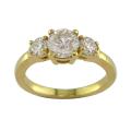14k Gold 1 2/5ct TDW Certified Clarity-enhanced 3-stone Diamond Ring (H-I, SI2)