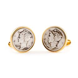 Cuff Daddy Goldplated Mercury Dime Links