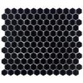 SomerTile 11.75-in Victorian Hex 1-in Matte Black Porcelain Mosaic Tiles (Pack of 10)
