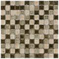 SomerTile 11.625-in Crackle Square Beige 1-in Handmade Glass/Ceramic Mosaic Tiles (Pack of 5)