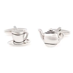 Cuff Daddy Silvertone 'Tea Time' Cufflinks