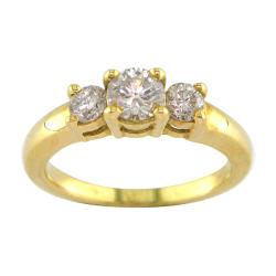 14k Yellow Gold 7/8ct TDW Certified Clarity-Enhanced Diamond Ring