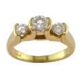 14k Yellow Gold 1ct TDW Certified Clarity-enhanced 3-stone Diamond Ring (D-E, SI1)