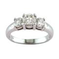 14k White Gold 1 1/4ct TDW Certified Clarity-enhanced 3-stone Diamond Ring (H-I, SI1-SI2)