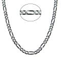 Eternally Haute Sterling Silver 24-in Diamond-cut Figaro Chain Necklace