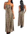 Stanzino Women's Leopard Print Halter Maxi Dress