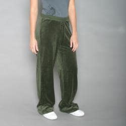 Ellen Tracy Women's Olive Velour Track Pants