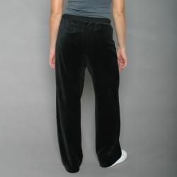 Ellen Tracy Women's Black Velour Track Pants