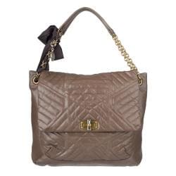 Lanvin Taupe Soft Crackled Happy Shoulder Bag