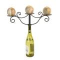 Wrought Iron Wine Bottle 3-candle Chandelier