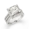 14k White Gold 4 1/5ct TDW Princess-cut Diamond Engagement Ring (H-I, I1)
