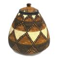 Ukhamba Diamond-Pattern Brown Beer Basket (South Africa)