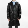 United Face Men's Black Lambskin Leather Coat