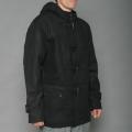 Imperious Men's Black Wool-blend Hooded Toggle Coat