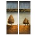 Set of 2 'Fall Hozion' Oil-on-Canvas Wall Art