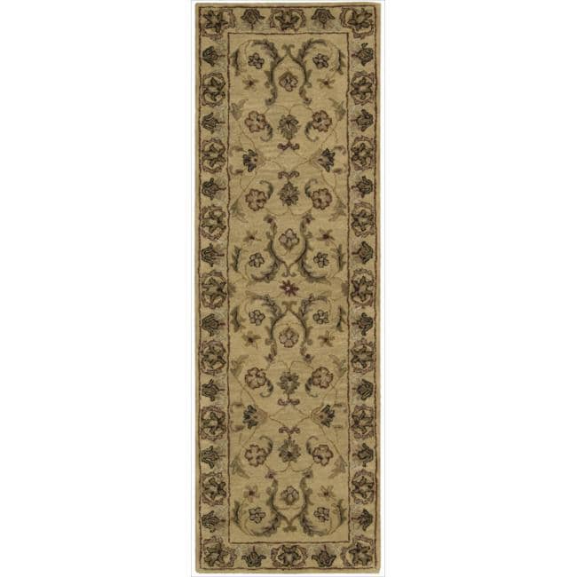 Hand tufted Caspian Gold Wool Rug (23 x 76)
