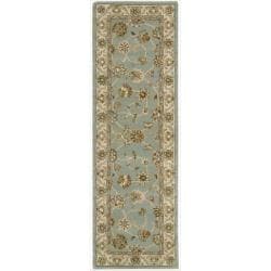 Hand-tufted Caspian Blue Wool Rug (2'3 x 7'6)