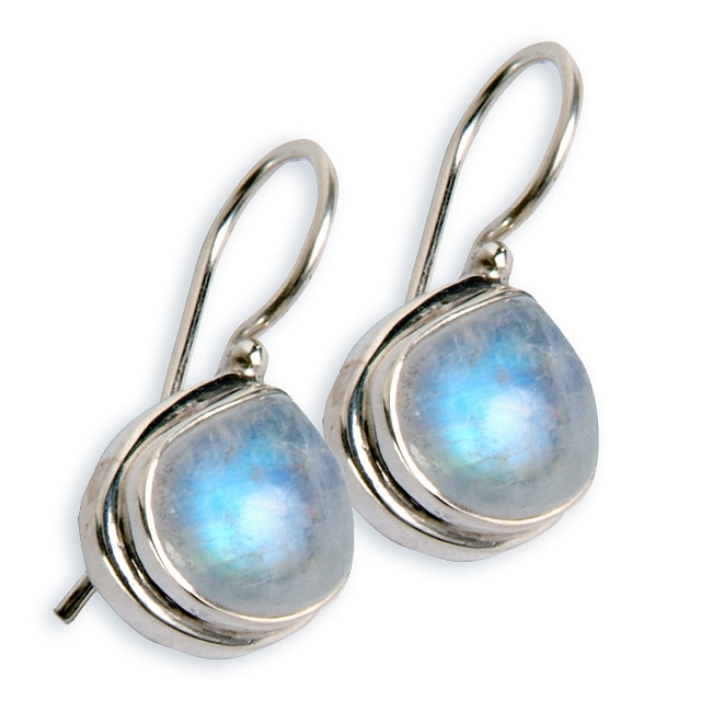 Sterling Silver Rainbow Moonstone Earrings (India)